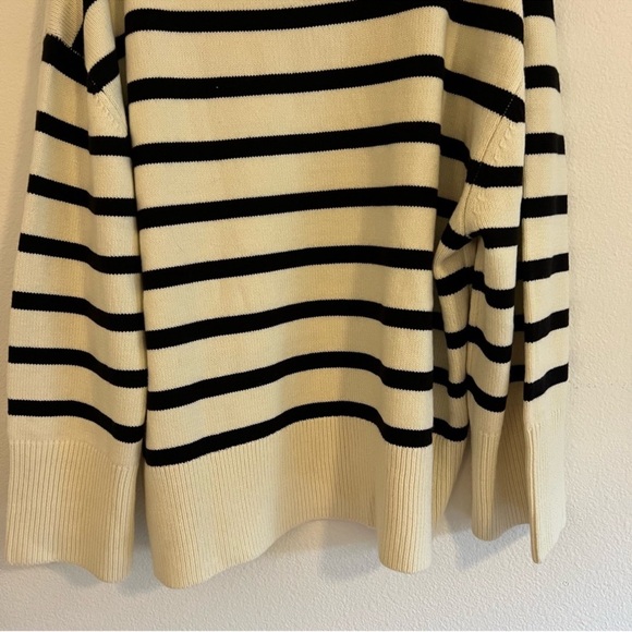 WeWoreWhat Striped Turtle Neck in Ecru & Black - Picture 7 of 8